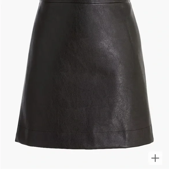 J. Crew Black A-Line Faux-Leather Mini Skirt - Picture 3 of 7